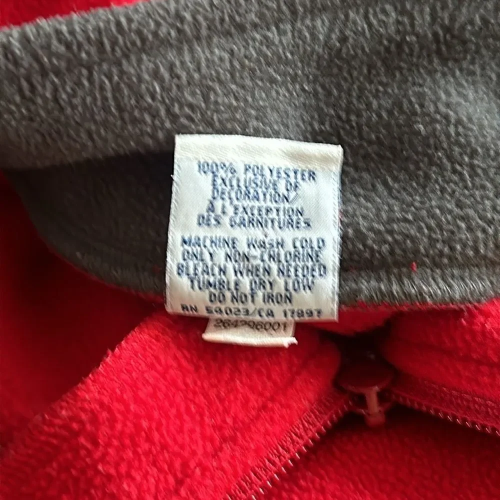 Old Navy Boy's Small Red Black Fleece Henley Pullover Sweatshirt